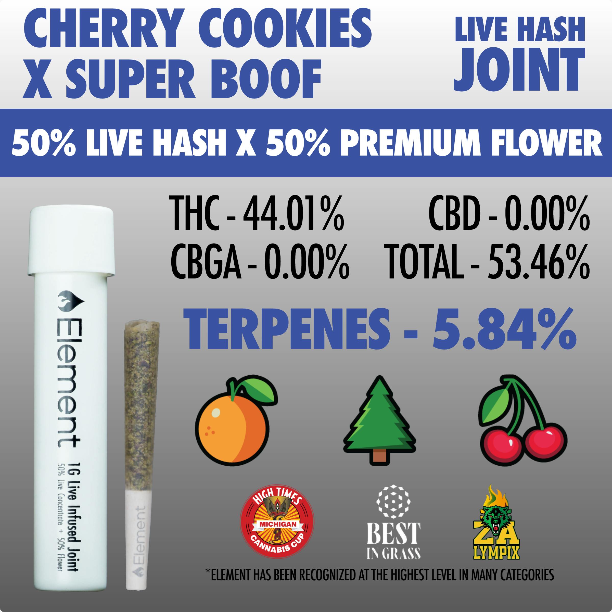 Element x SuperSuper - Live Hash Joint 1g - Cherry Cookies x Super Boof by Element
