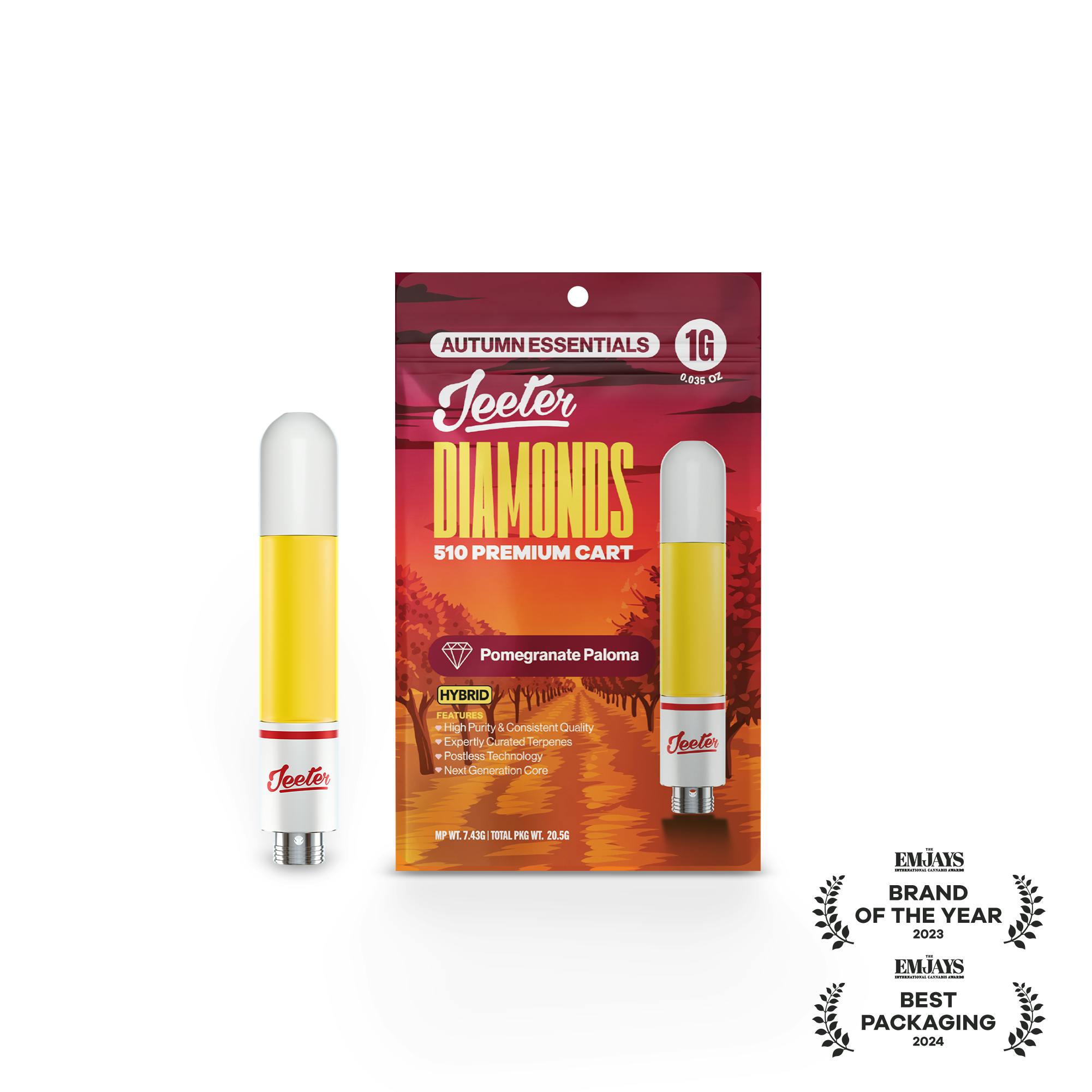 Jeeter | Pomegranate Paloma | Diamonds 510 Premium Cartridge | 1g