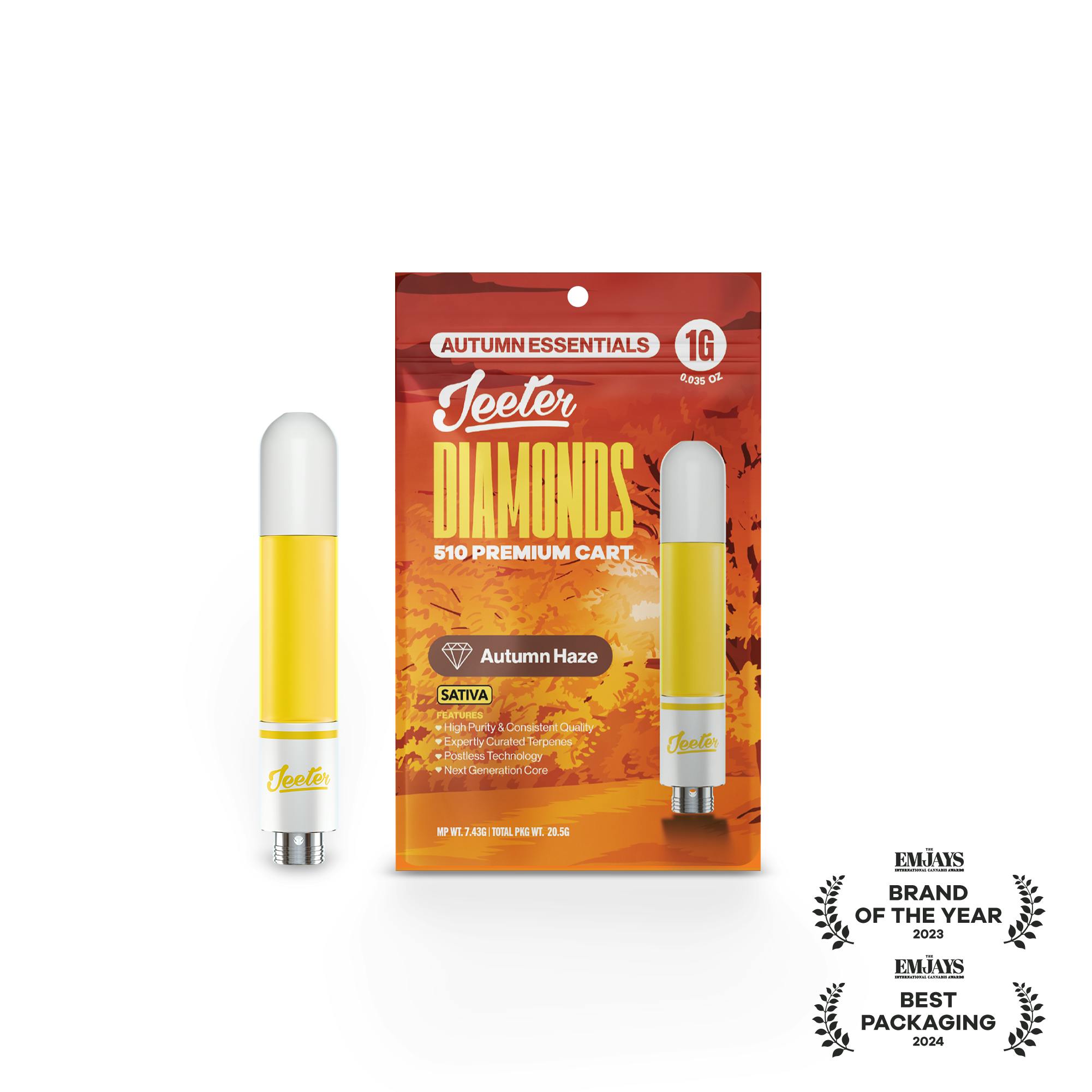 Jeeter | Autumn Haze | Diamonds 510 Premium Cartridge | 1g