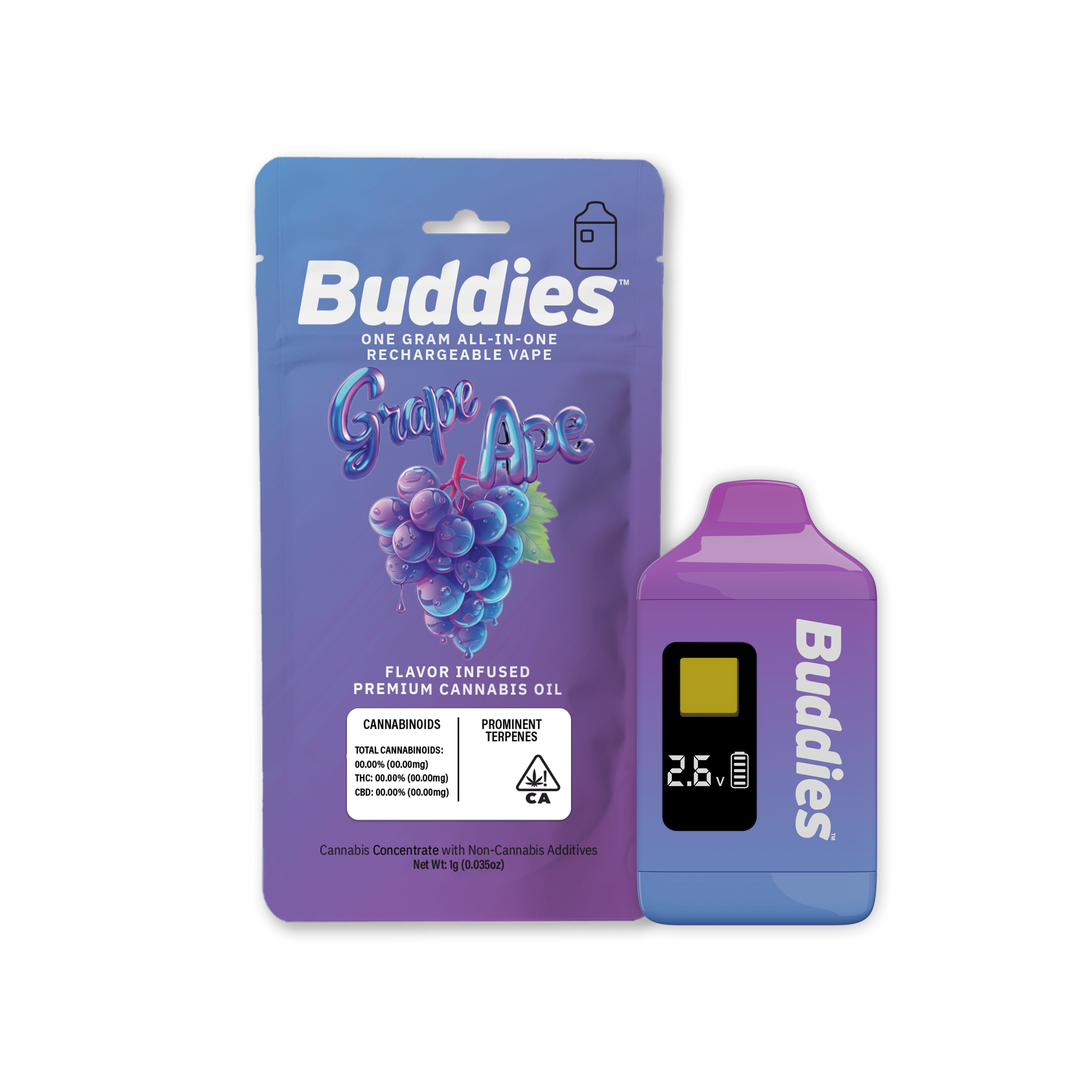 Flavor Infused | 1g All-in-One Vape | PALM V2 | Grape Ape
