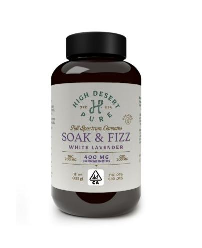 Soak & Fizz | White Lavender 1:1 Bath Soak | THC:CBD 200mg:200mg | 16oz