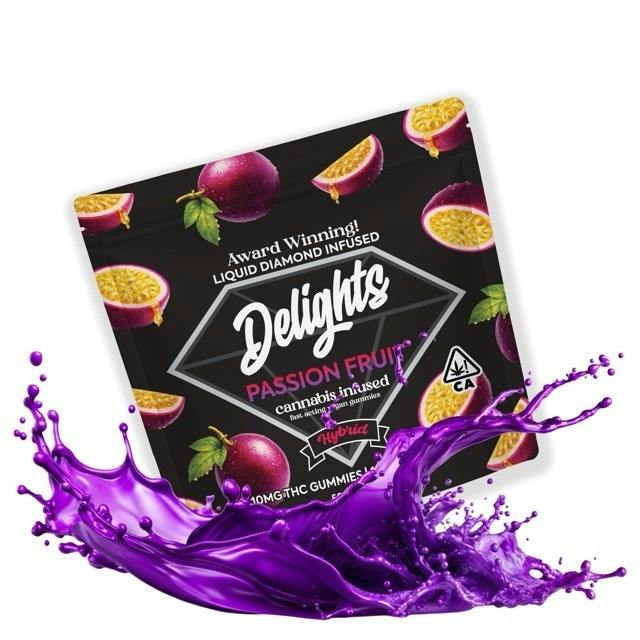 Passion Fruit Delights Gummies Liquid Diamond Infused