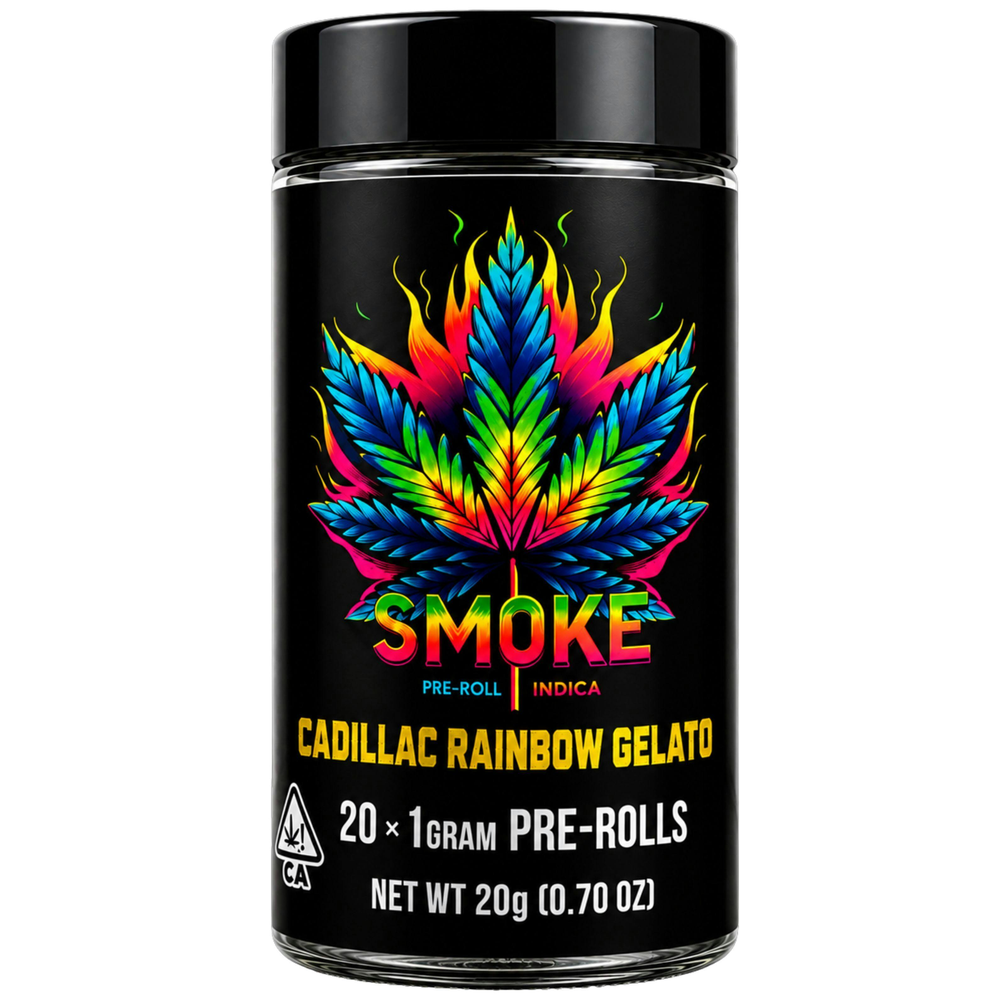 Smoke | Cadillac Rainbow Gelato | 20 x 1g Pre-rolls