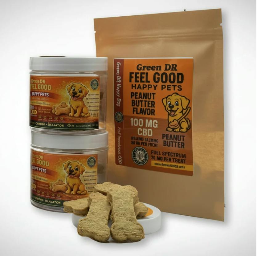CBD Small Dog Treats | Peanut Butter | 100mg CBD | 5ct | 20mg/ea CBD