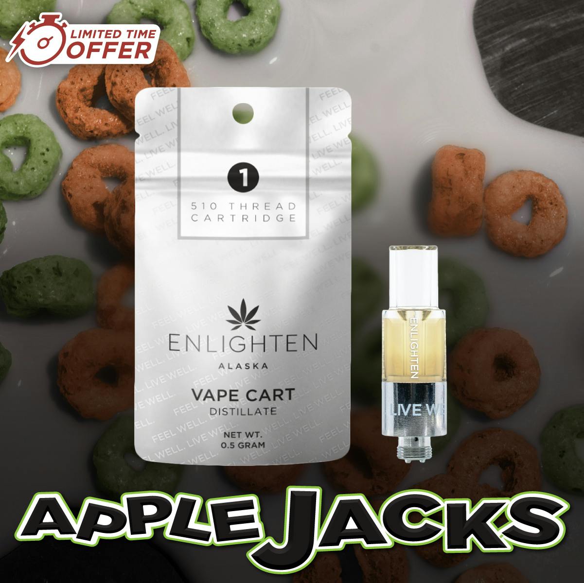 Limited Edition: Apple Jacks Distillate Cartridge - .5g