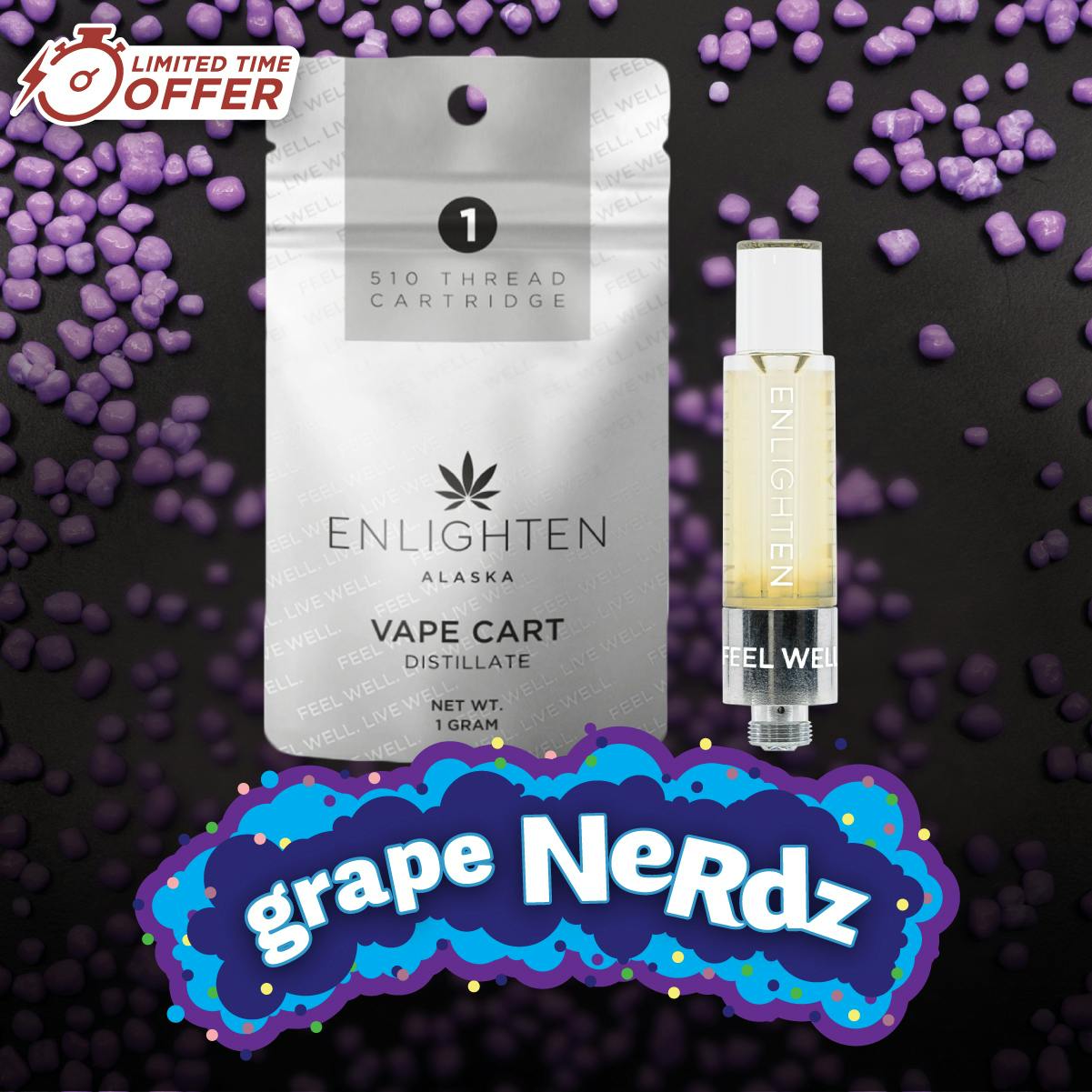 Limited Edition: Grape Nerdz Distillate Cartridge - 1g