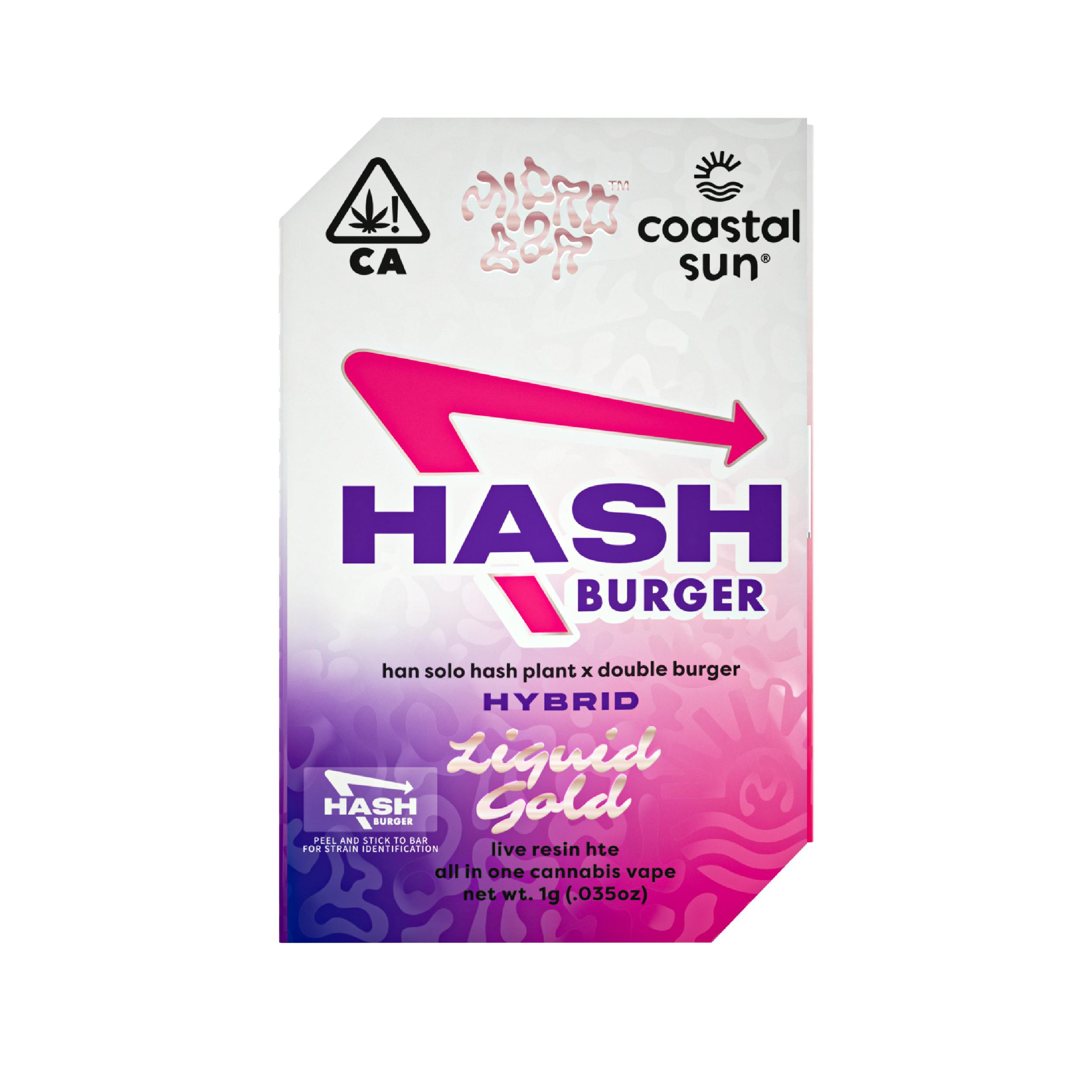Hash Burger (Hybrid) - MicroBar x Coastal Sun - Liquid Gold 1g AIO
