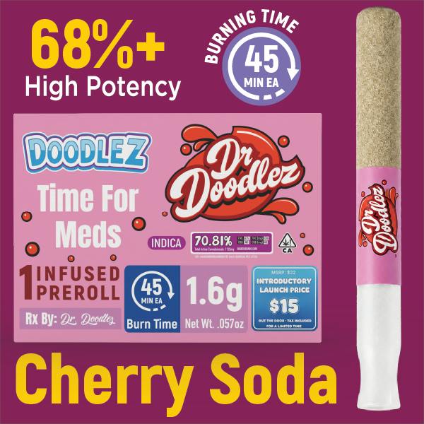 DOODLEZ 1.6g Infused Preroll - Dr. Doodlez (Cherry Soda)