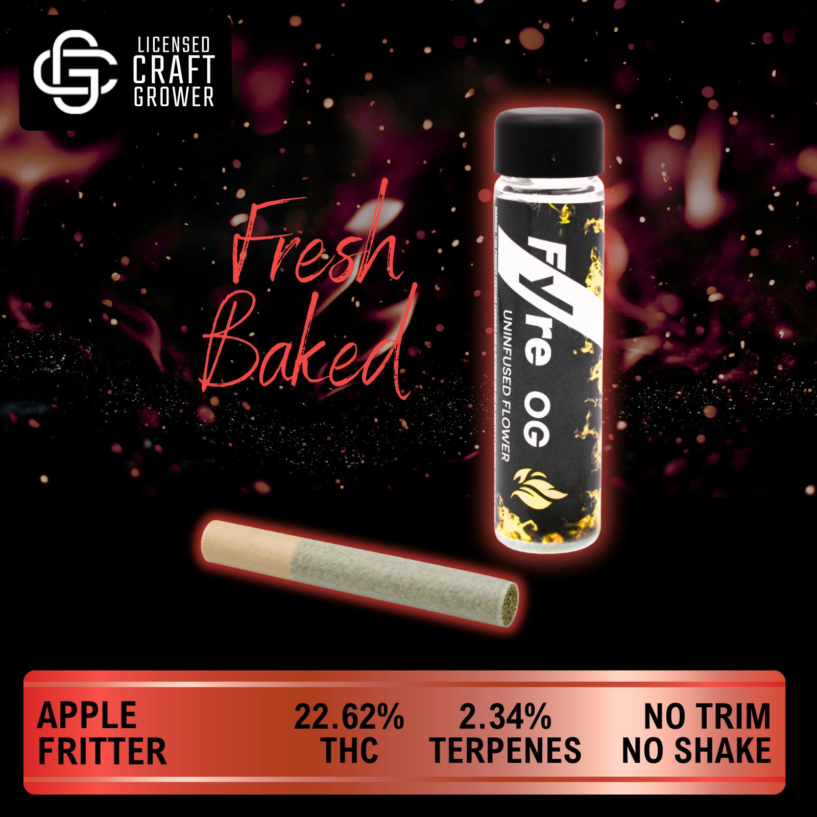 Fyre OG Uninfused Apple Fritter Pre-roll 1.0g
