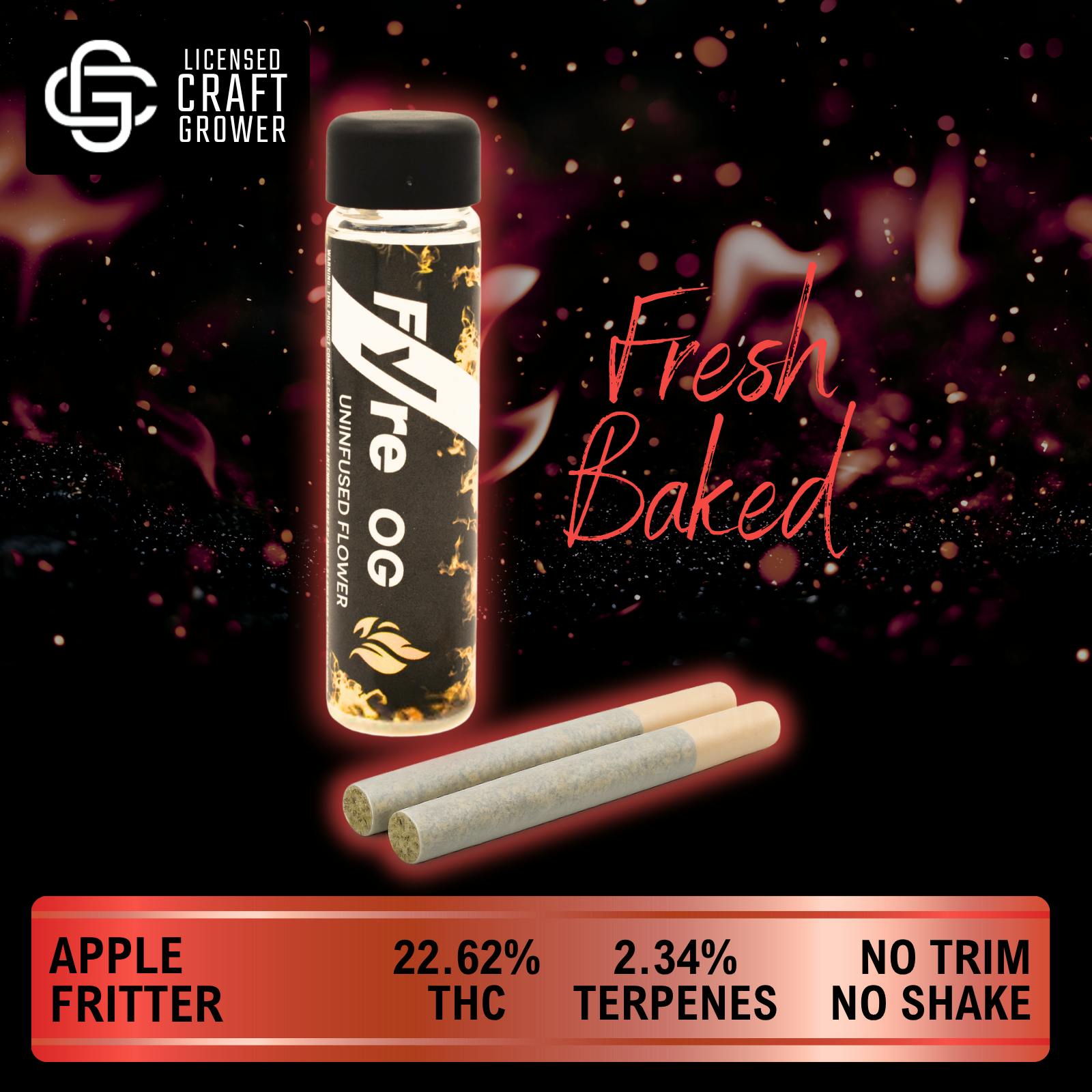 Fyre OG Uninfused Apple Fritter Pre-Rolls 2-Pack 1.0g