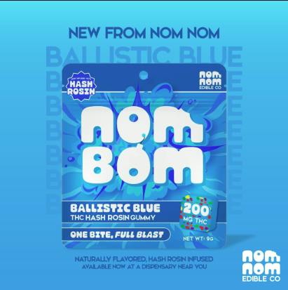 Nom Bom | Ballistic Blue Hash Rosin Gummies | 200mg | Single