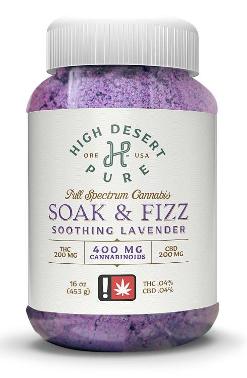 Soak & Fizz | 1:1 Soothing Lavender | Bath | THC:CBD 200mg:200mg | 16oz