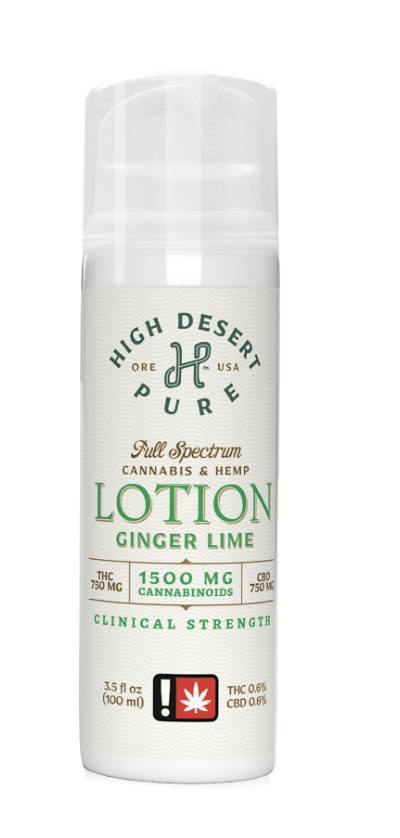 1:1 Ginger Lime Lotion | Cream | THC:CBD 750mg:750mg | 3.5oz