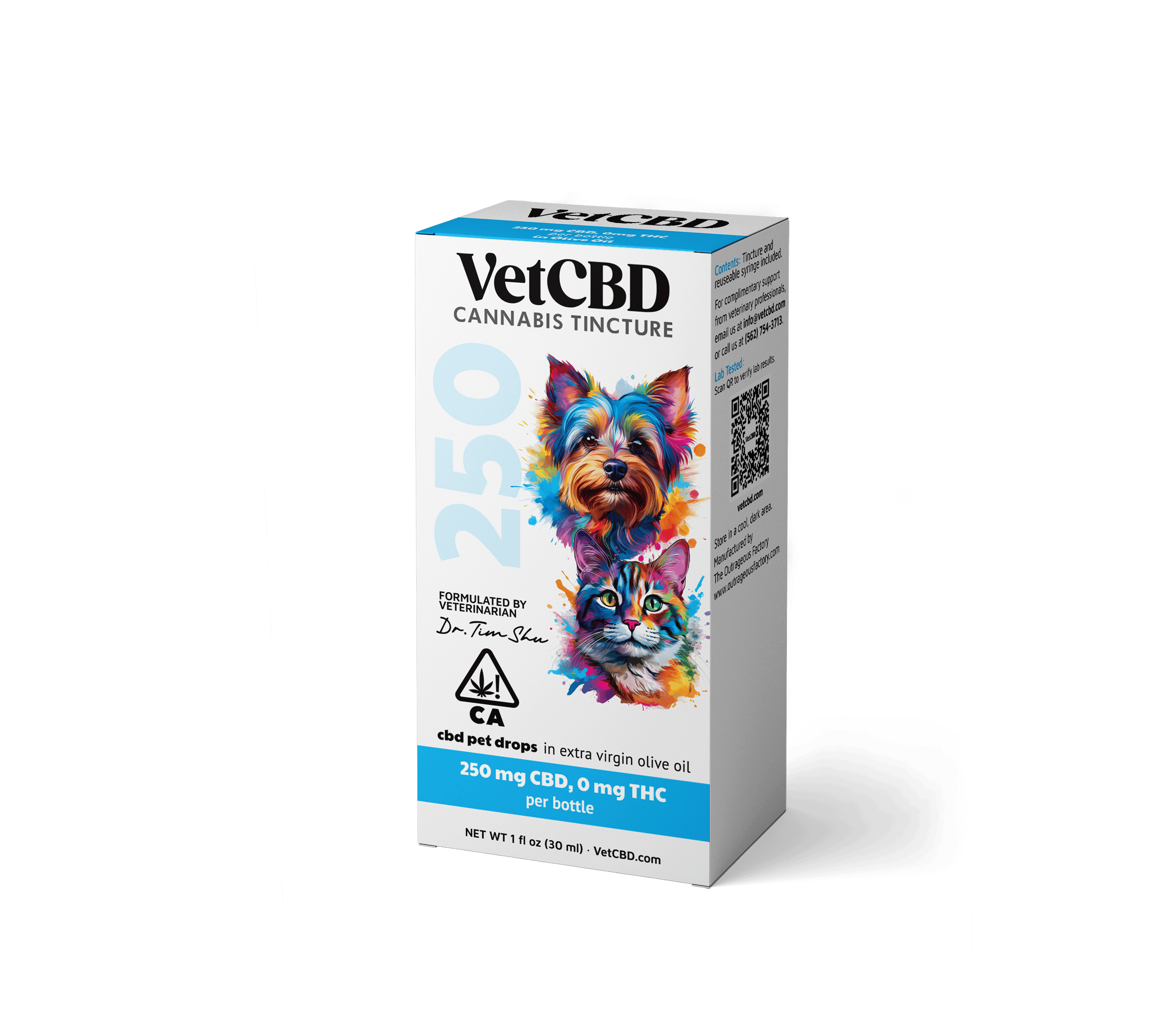 VetCBD 250mg Cannabis Isolate Pet Tincture – 1oz