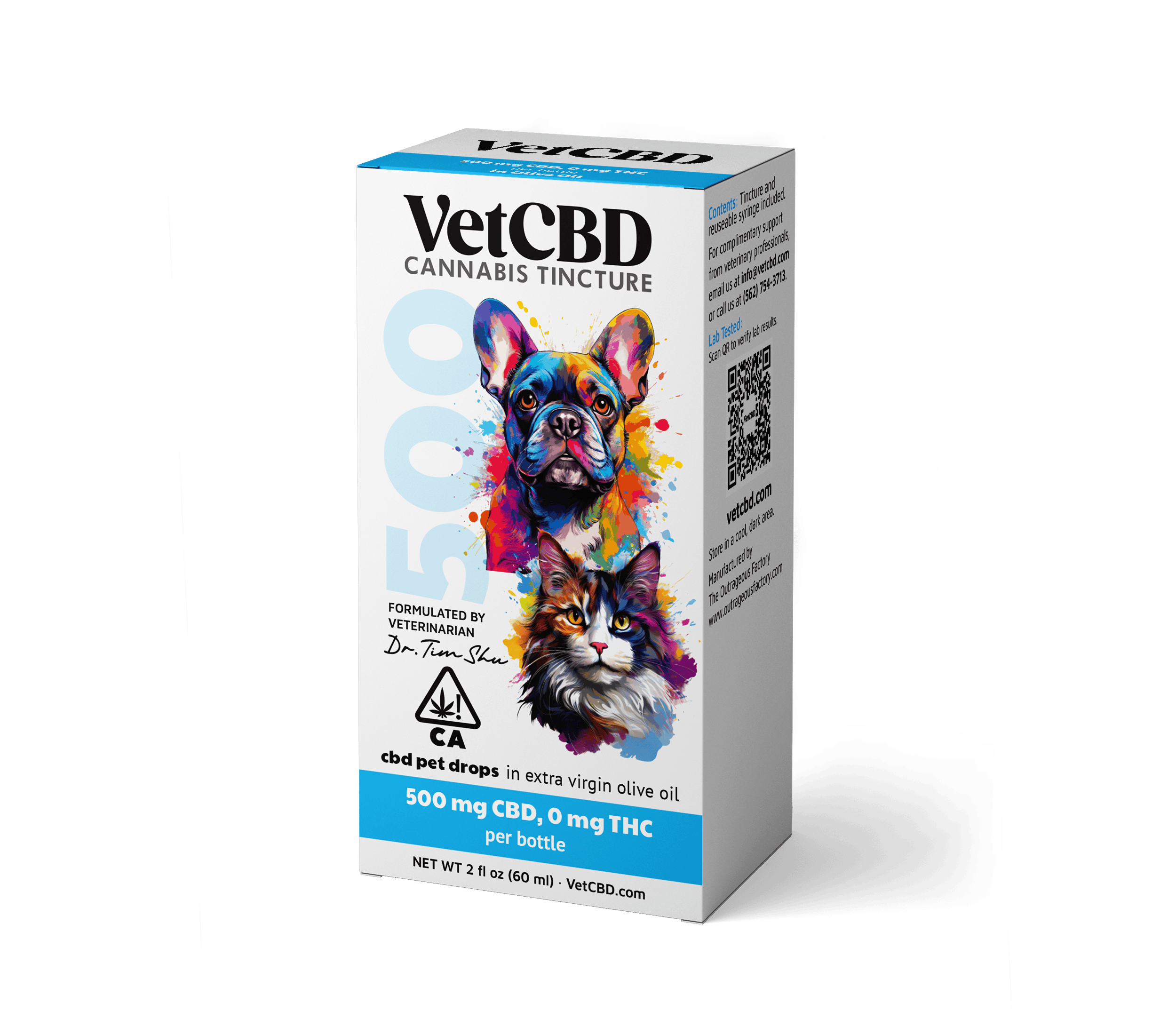 VetCBD 500mg Cannabis Isolate Pet Tincture – 2oz