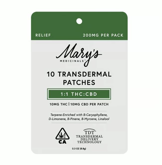 Relief | Transdermal Patches | 1:1 THC:CBD | 10mg each | 10pk