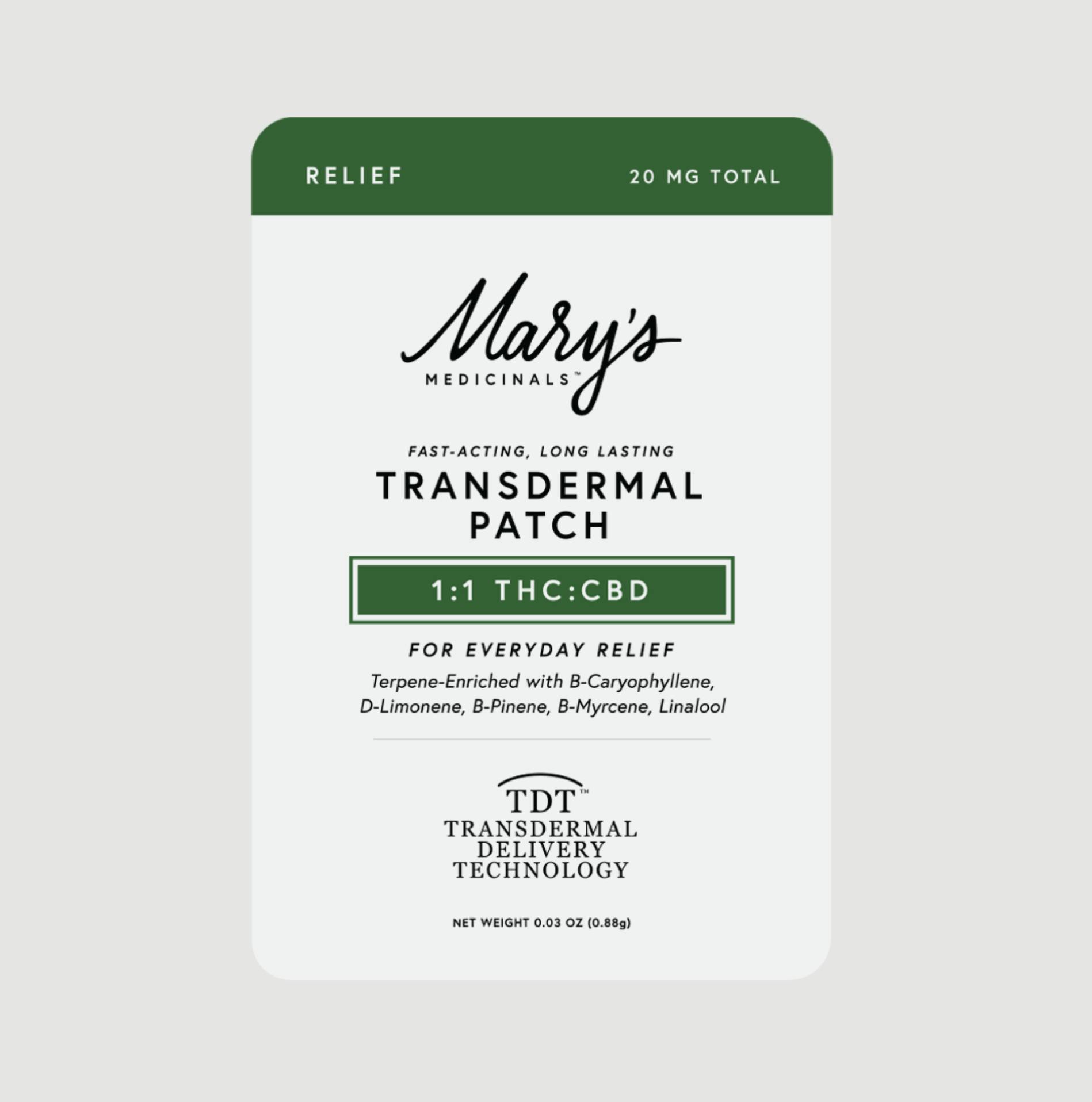Relief | Transdermal Patch | 1:1 THC:CBD | 10mg