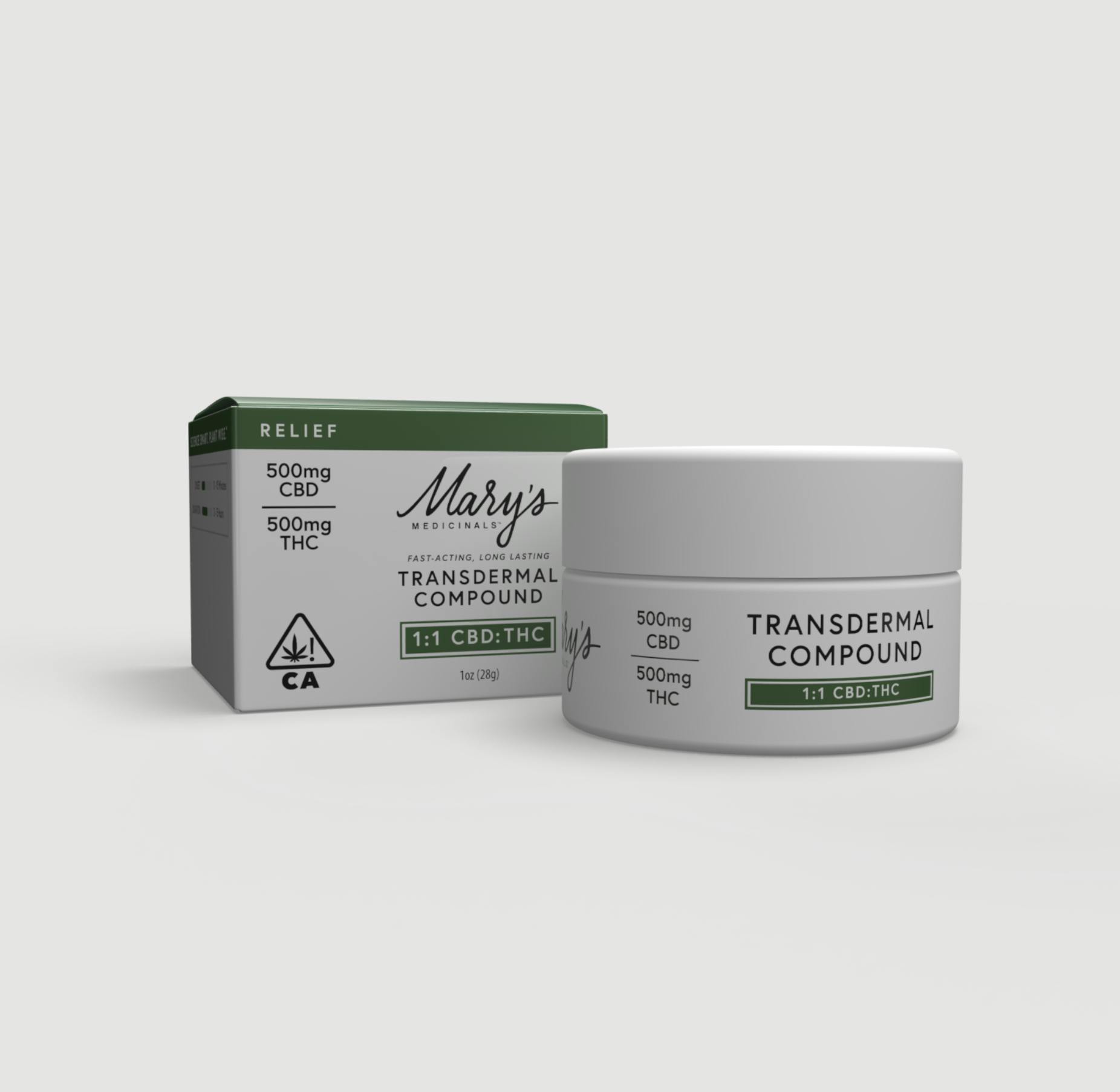 Relief | Transdermal Compound | 1:1 THC:CBD | 500mg