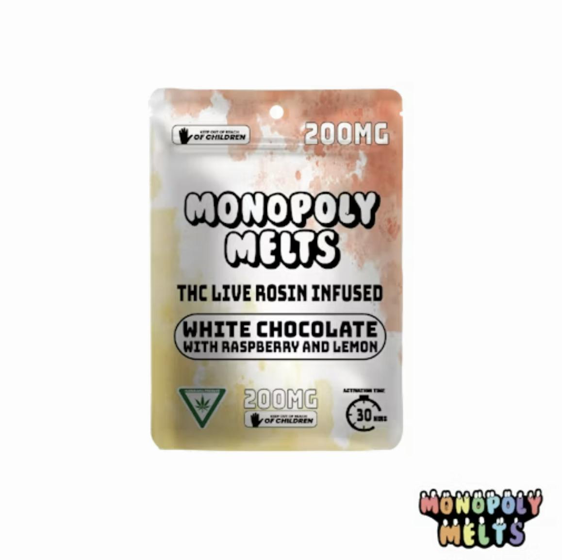 Live Rosin White Chocolate w/ Raspberry & Lemon | 200mg | 10ct | 20mg/ea