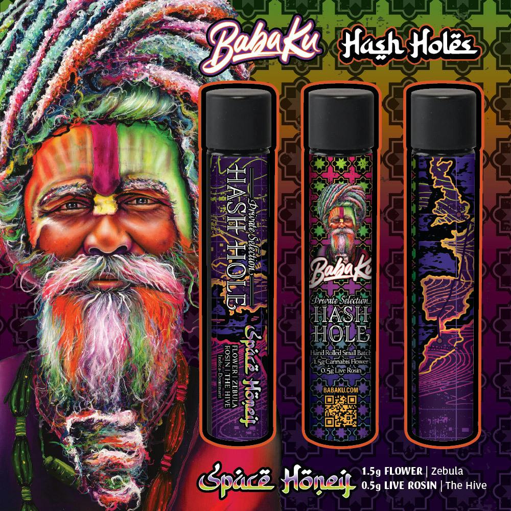 Baba Ku Farms | Space Honey Hash Hole | Infused Joint | 2g