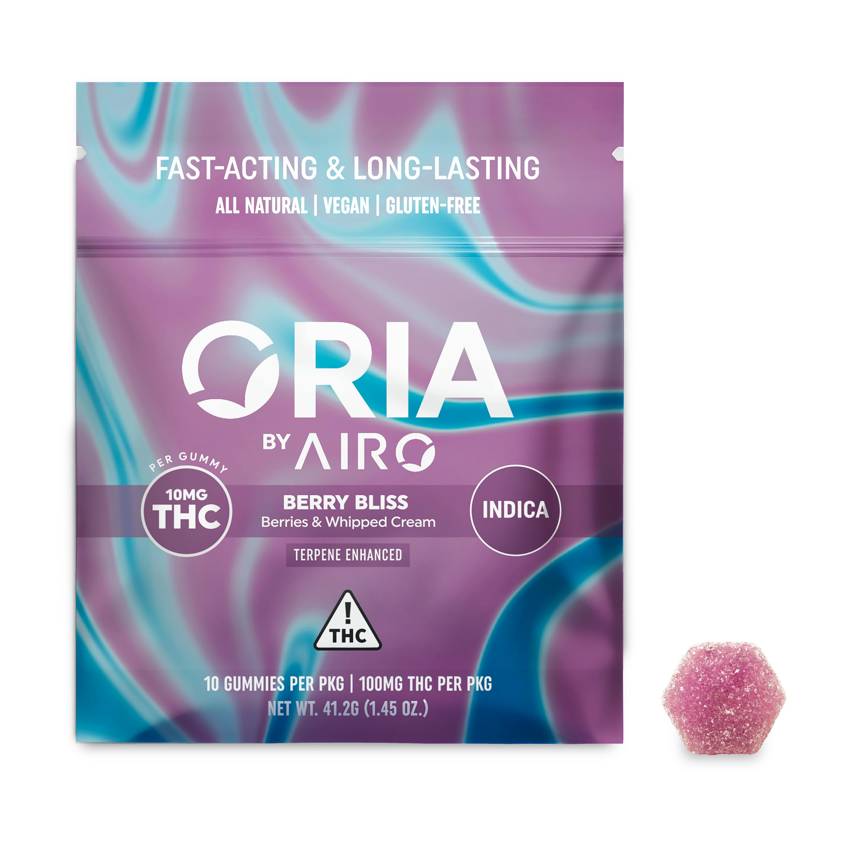 Oria | Berry Bliss Gummies | 100mg | 10ct | 10mg/ea