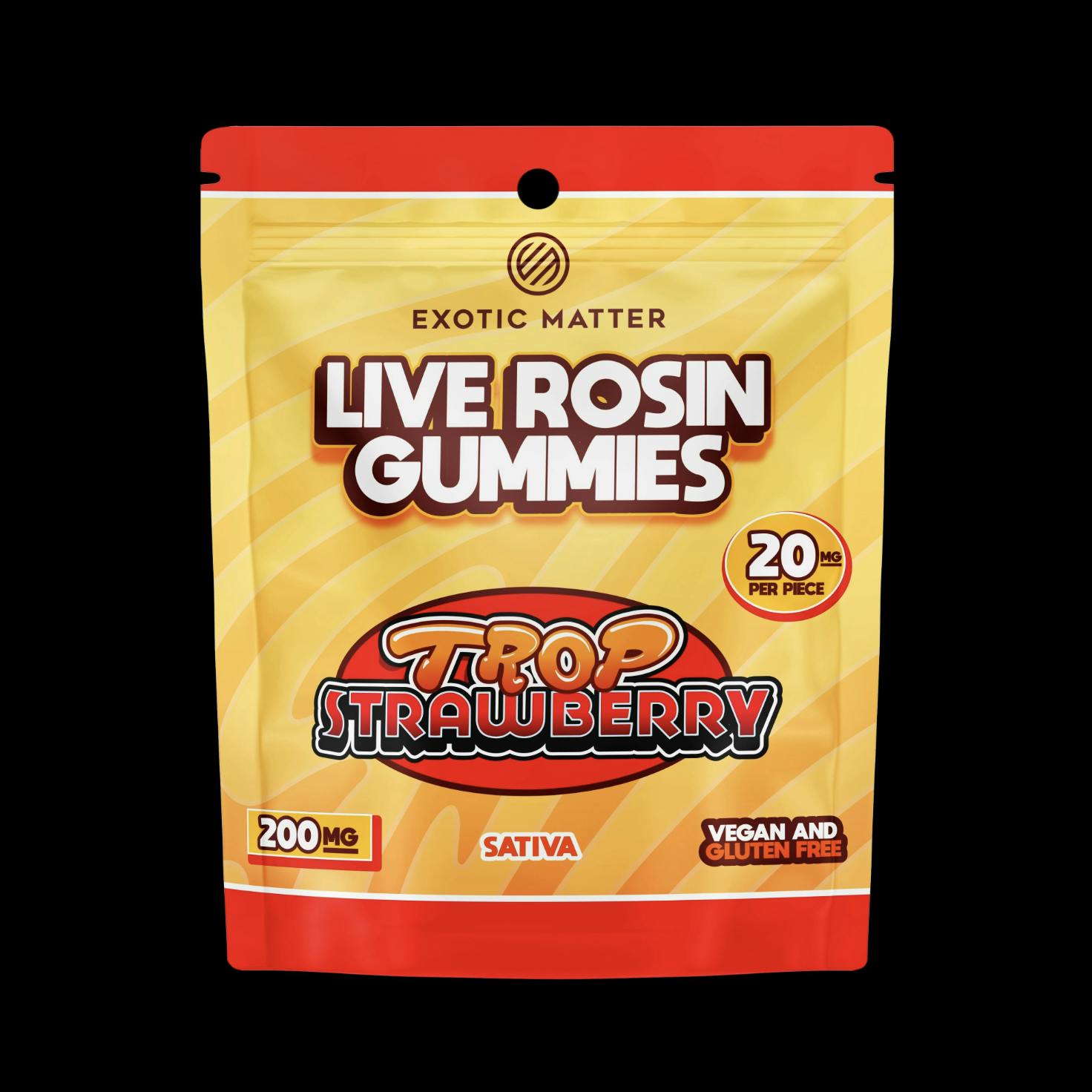 Trop Strawberry Live Rosin Gummies | 200mg | 10ct | 20mg/ea