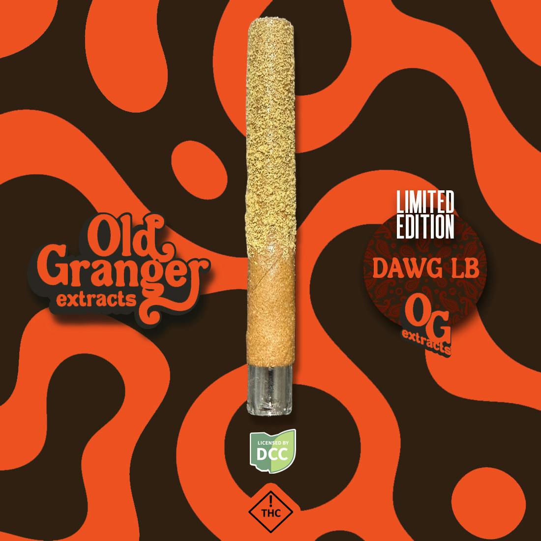 Dawg LB | Rosin Infused/Kief Rolled Cylinder Pre-Roll w/ Glass Tip [1g]