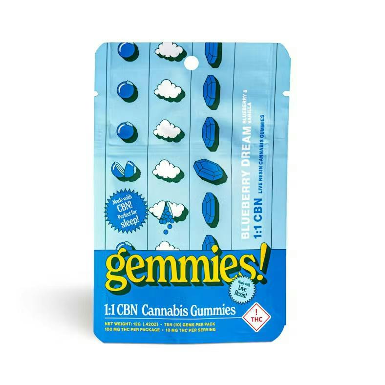 Blueberry Dream 1:1 THC:CBN | Gummies | 10pk | 10mg/ea