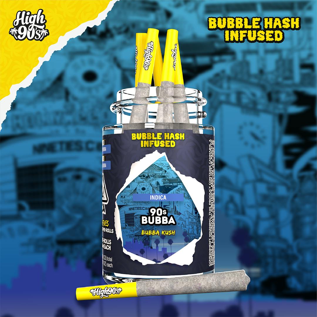 90s Bubba - 0.5g High Fives Bubble Hash Infused Pre-Rolls 5 Pack