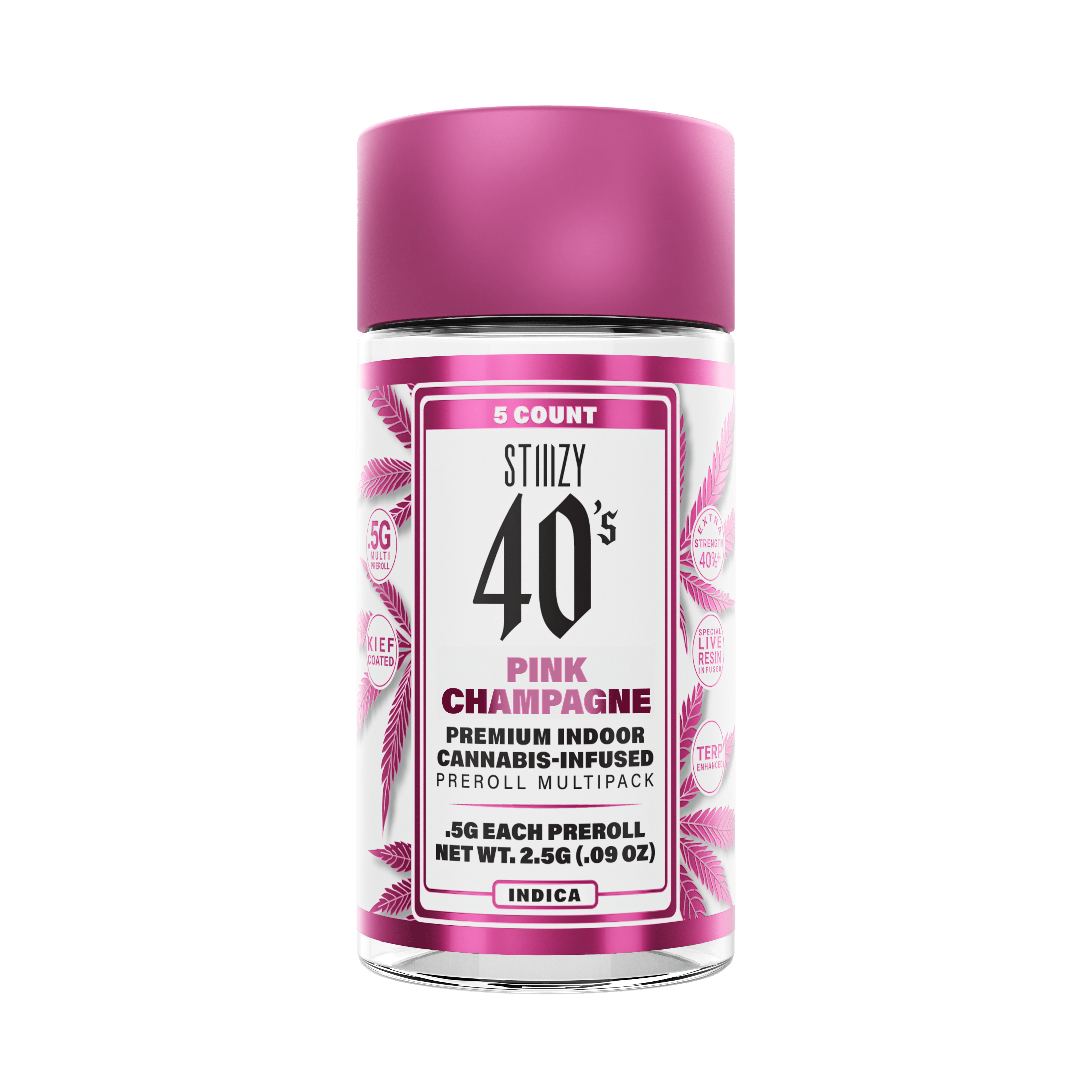 Pink Champagne - .5G 40's Infused Preroll 5 Pack
