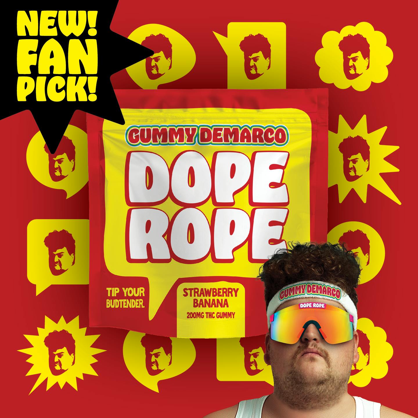 DOPE ROPE | Strawberry Banana | 200MG | Premium Gummy Rope