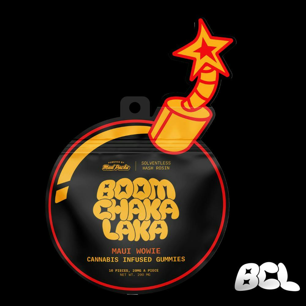 Boom Chaka Laka | Maui Wowi Hash Rosin Gummies | 200mg | 10ct | 20mg/ea