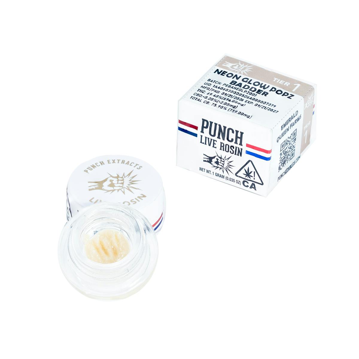 Punch | Neon Glow Popz | Tier 1 | Live Rosin | Cold Cure Badder | 1g