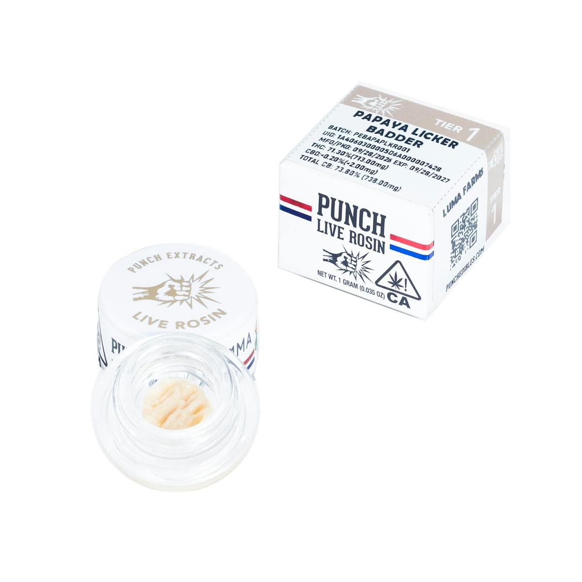 Punch | Papaya Licker | Tier 1 | Live Rosin | Cold Cure Badder | 1g