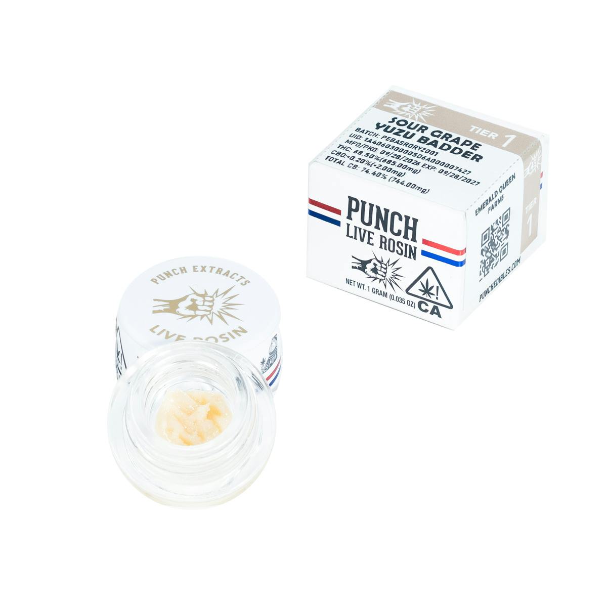 Punch | Sour Grape Yuzu | Tier 1 | Live Rosin | Cold Cure Badder | 1g