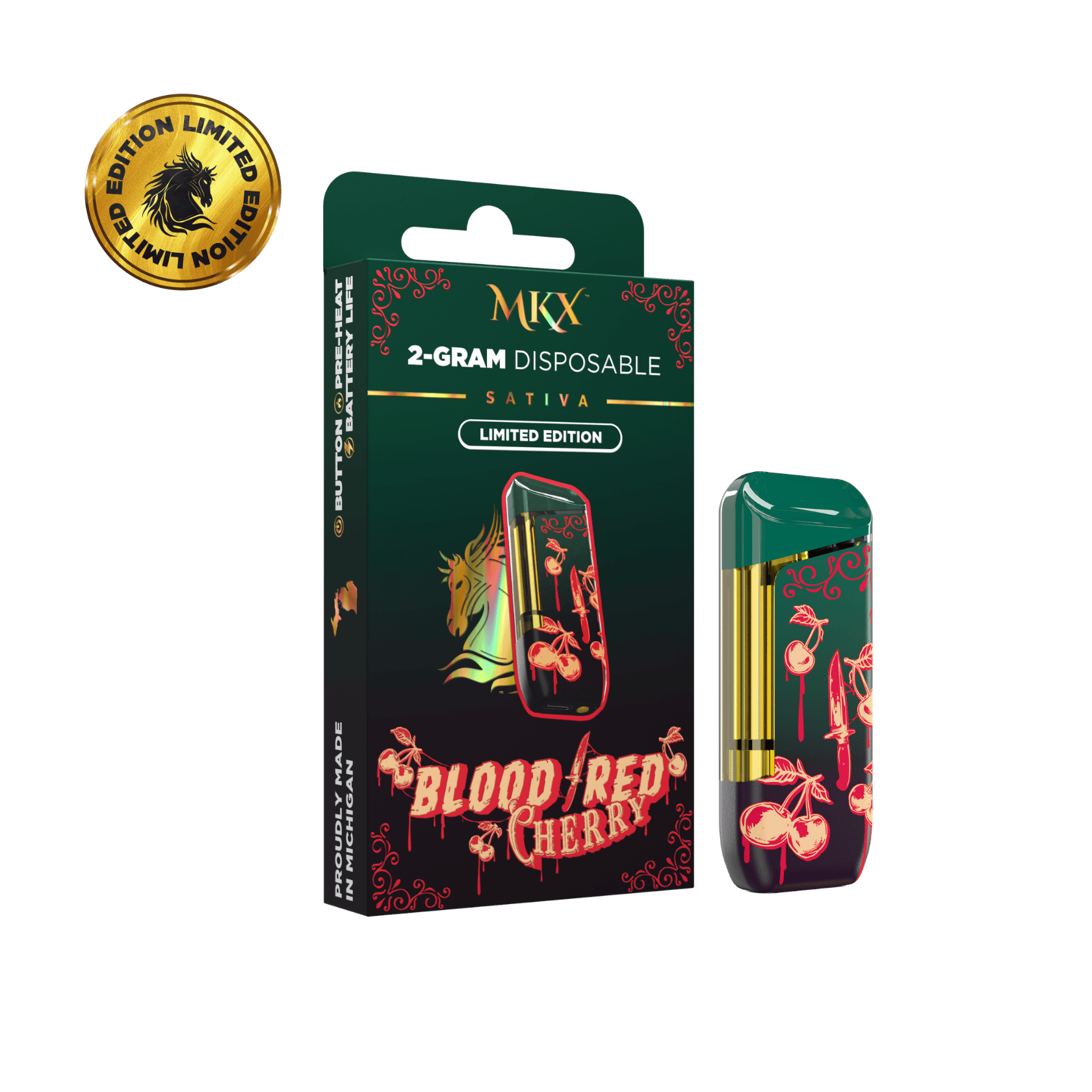 Limited Edition After Dark | Blood Red Cherry | Disposable | 2g