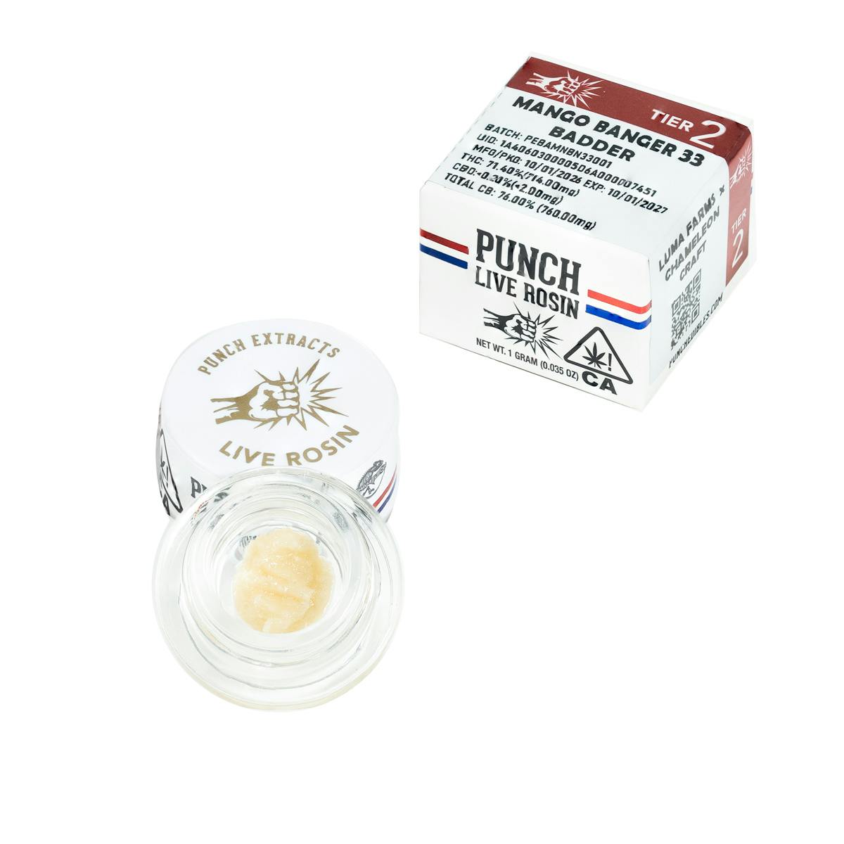 Punch | Mango Banger 33 | Tier 2 | Live Rosin | Cold Cure Badder | 1g