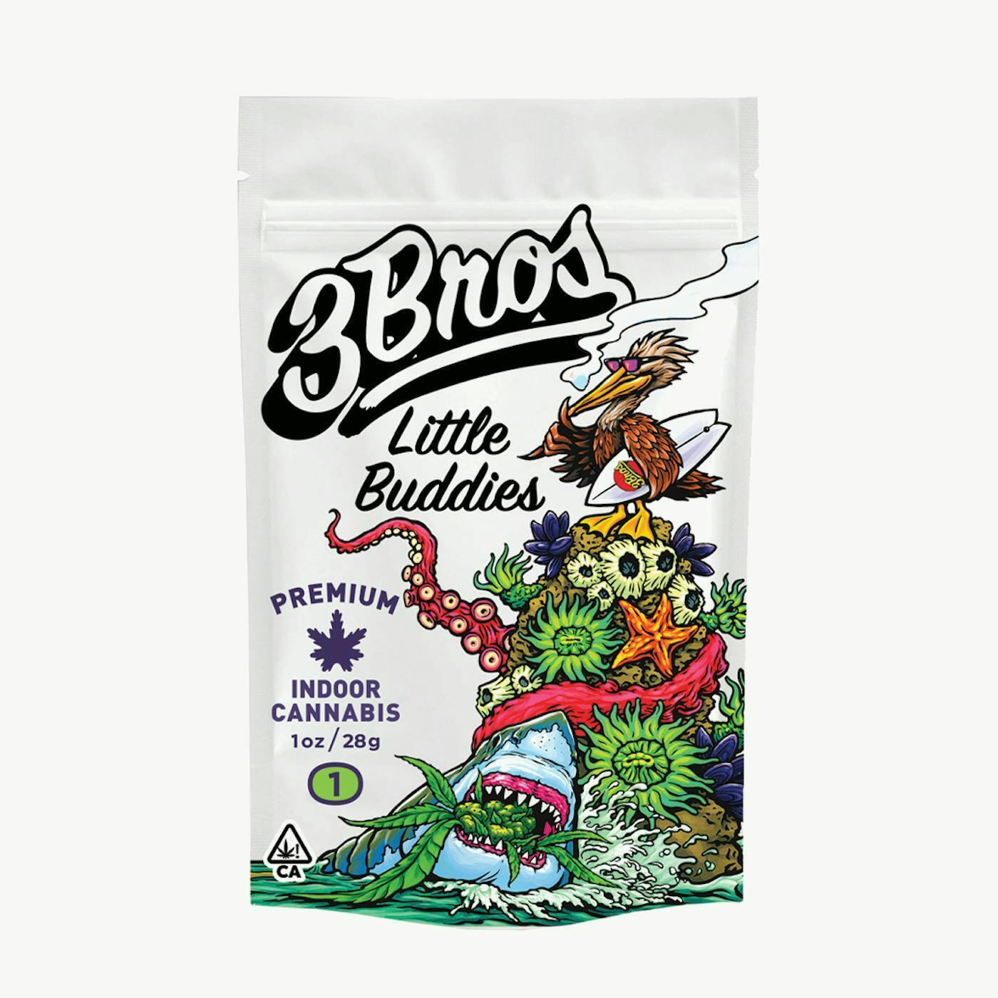 3 Bros | Indoor Flower | 28g | Coastal Fog | Hybrid