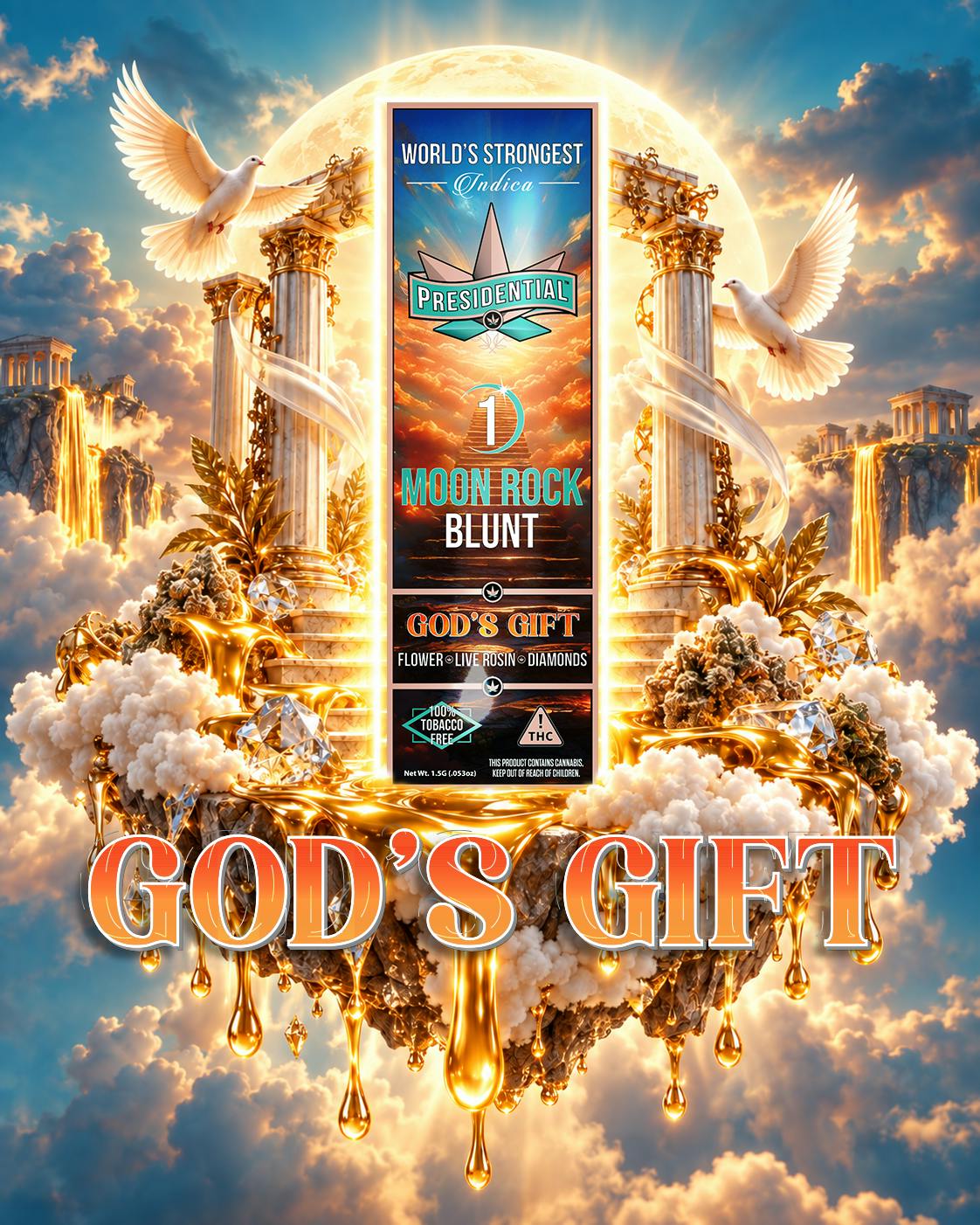 God's Gift | Moon Rock Infused Blunt | 1.5g