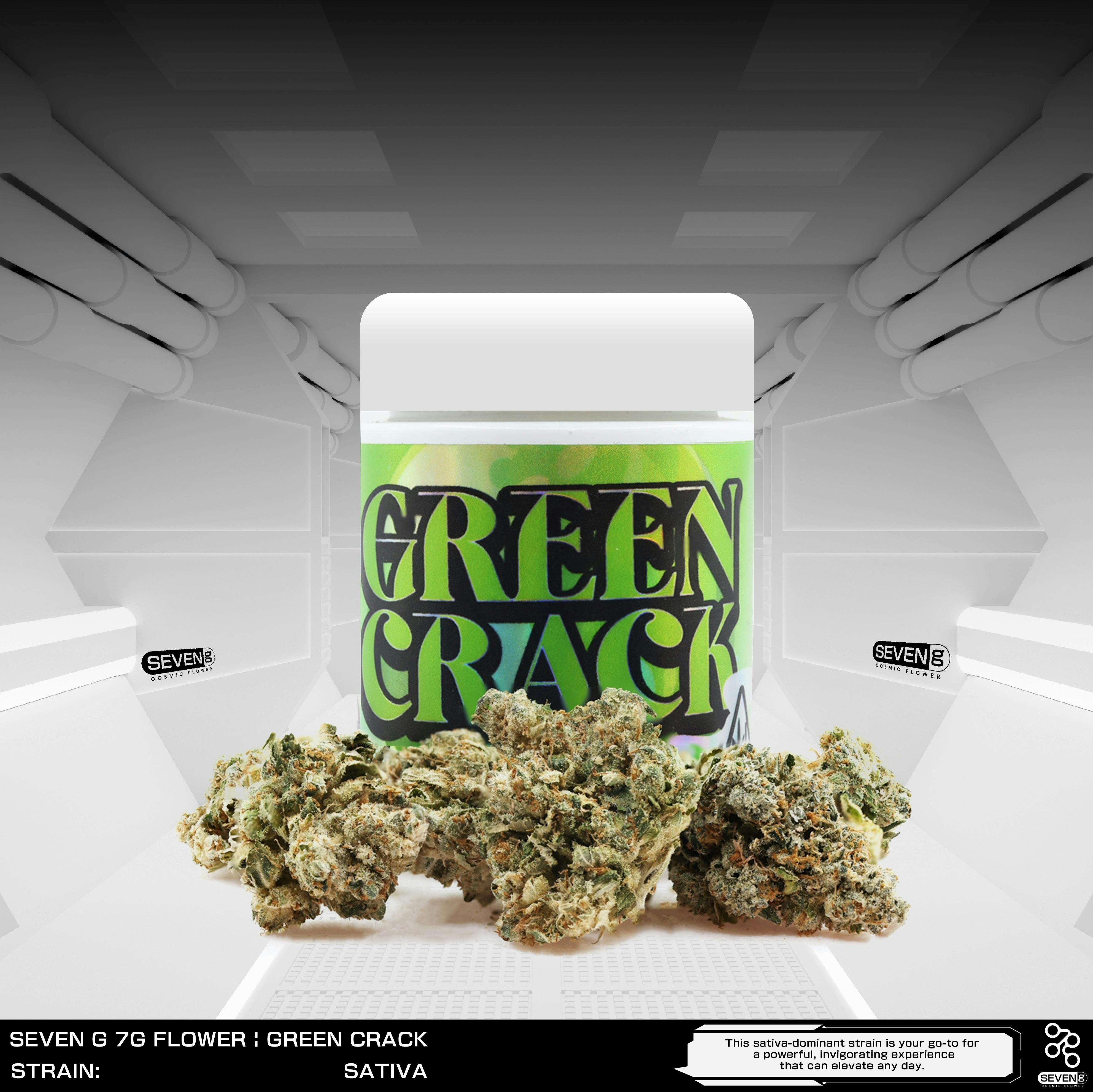 Green Crack Sativa 7 gram jar by Seven G - Seven G