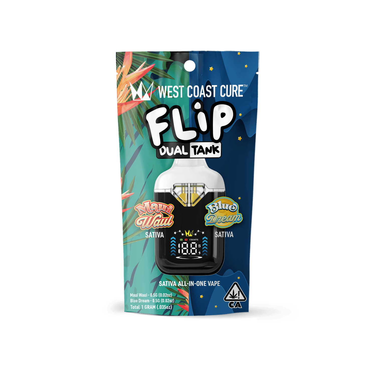 DMD LINEUP セルフカード　auausave Maui Waui x Blue Dream - 1G AIO CUREbar Flip - West Coast Cure