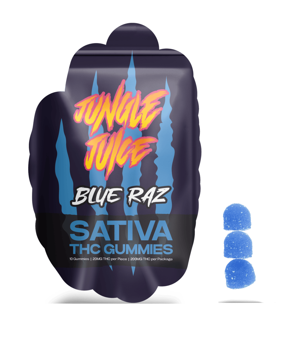 Blue Raz Gummies | 200mg | 10ct | 20mg/ea - Jungle Juice