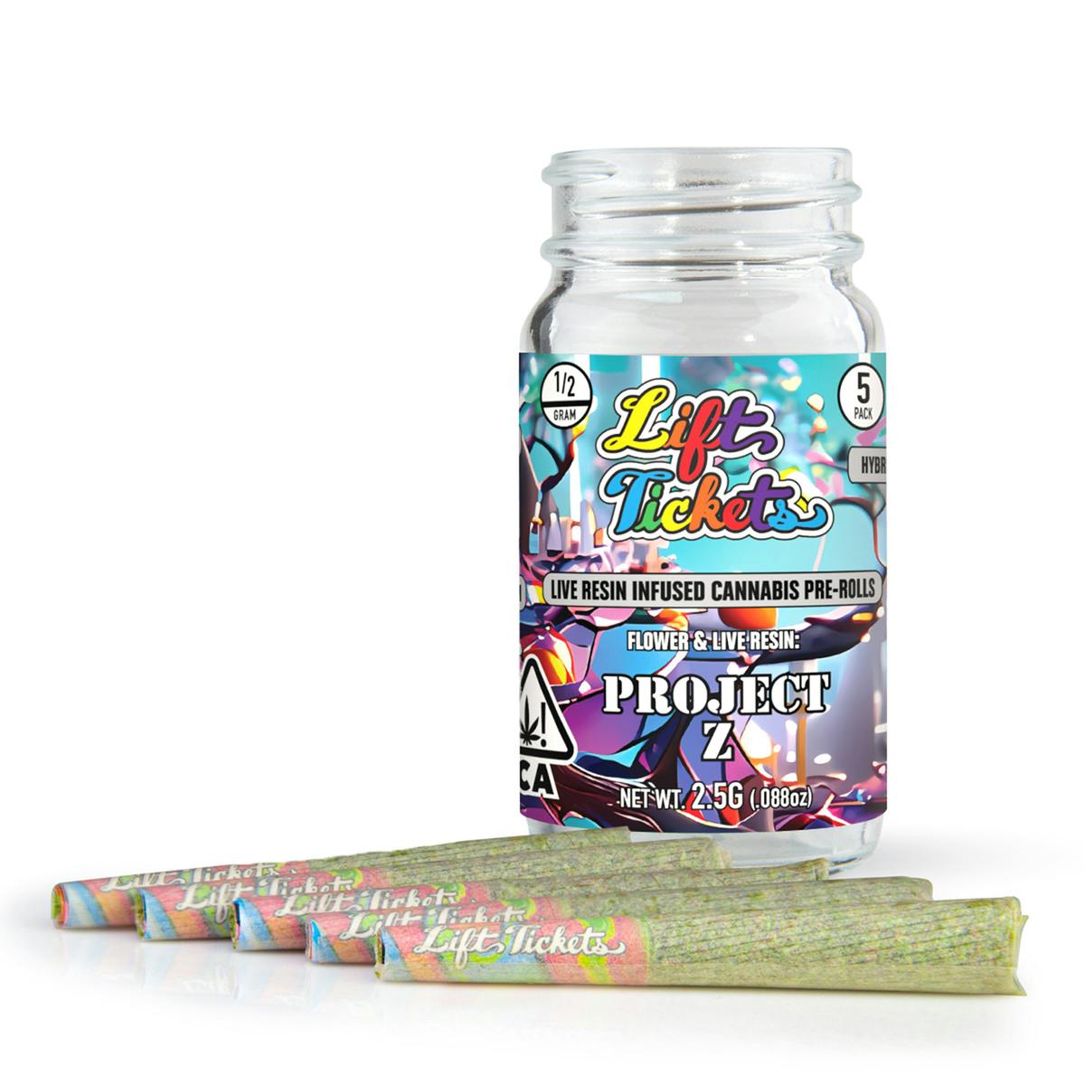 Project Z - 0.5g Infused Pre Roll Multipack (5) - Lift Tickets