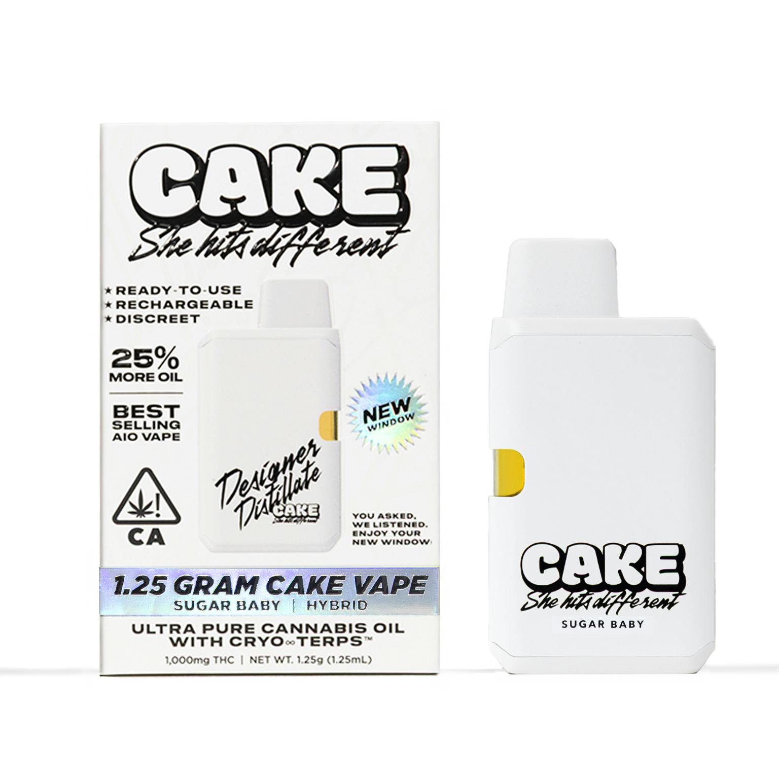 cake disposable vape instructions Sugar Baby | | 1.25g Choose Color:White arome vuse go VUSE pfs:label-2 Free Pod Packs