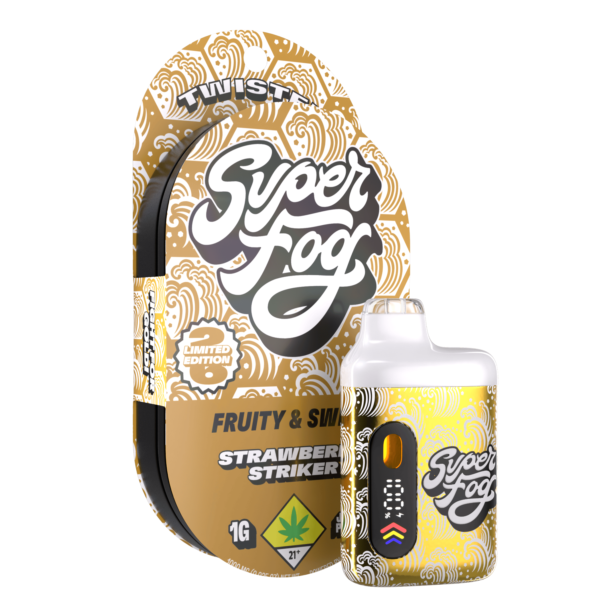 Strawberry Striker | TWISTED Jefé Plus Disposable | 1g - Super Fog