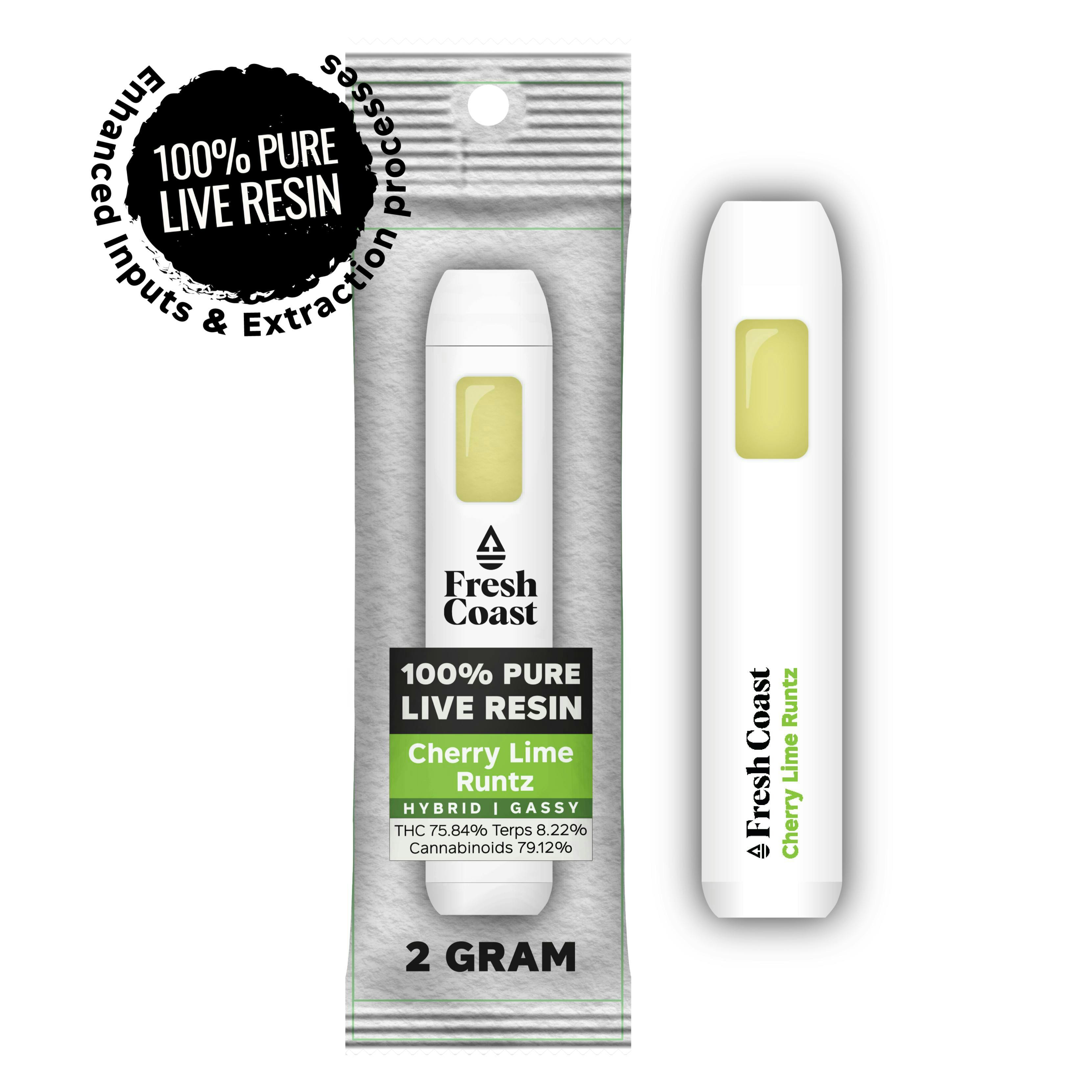 Cherry Lime Runtz | Live Resin Disposable | 2g - Fresh Coast