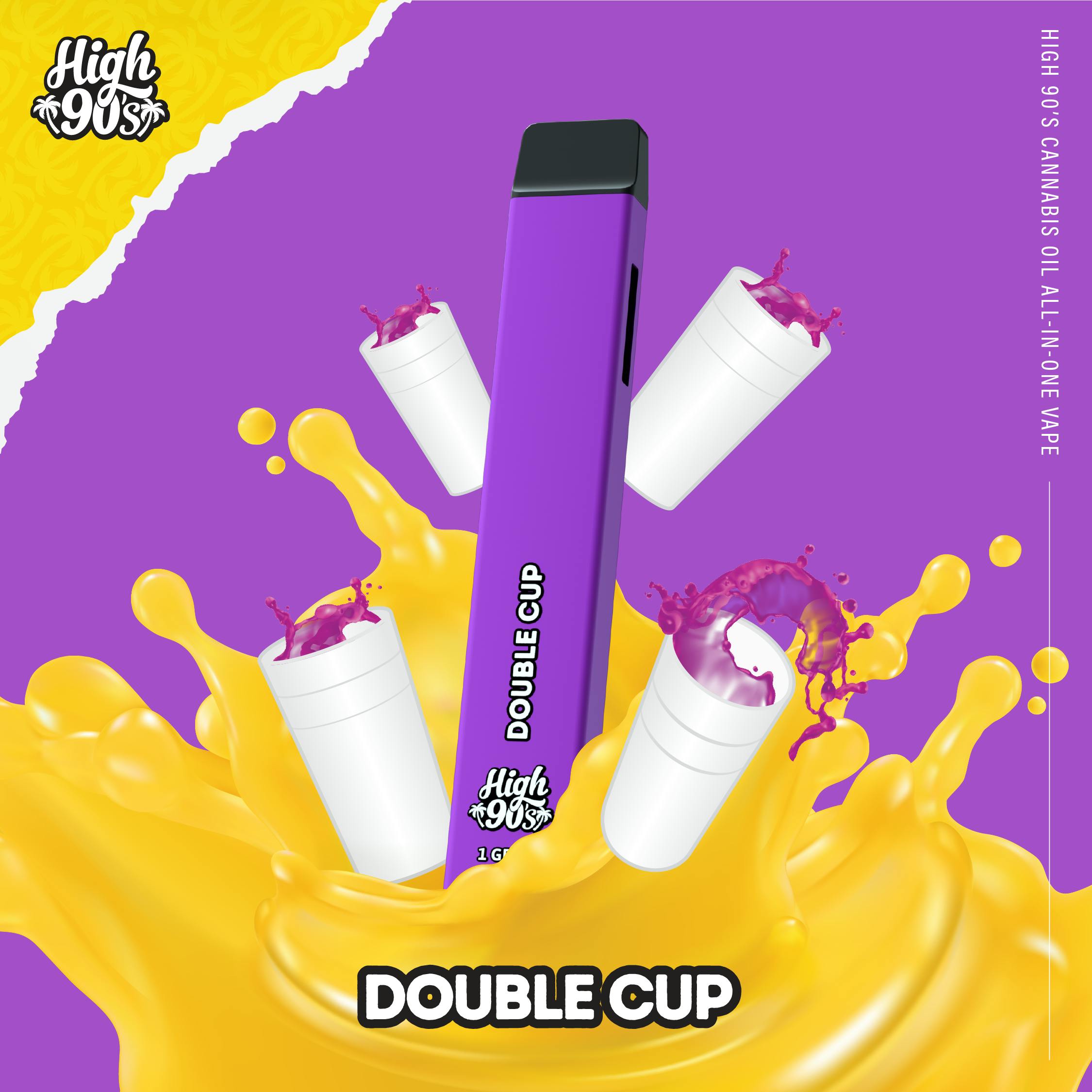 double disposable vape High 90s : Cup 1g All-In-One FLAVOURS:ORANGE MINT Haze Bar Disposable Vapes Starter Liquids